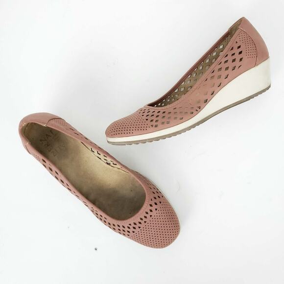 Naturalizer Dusty Pink Wedge Slide On Shoes Sz 9M Comfort Shoe - Picture 1 of 6